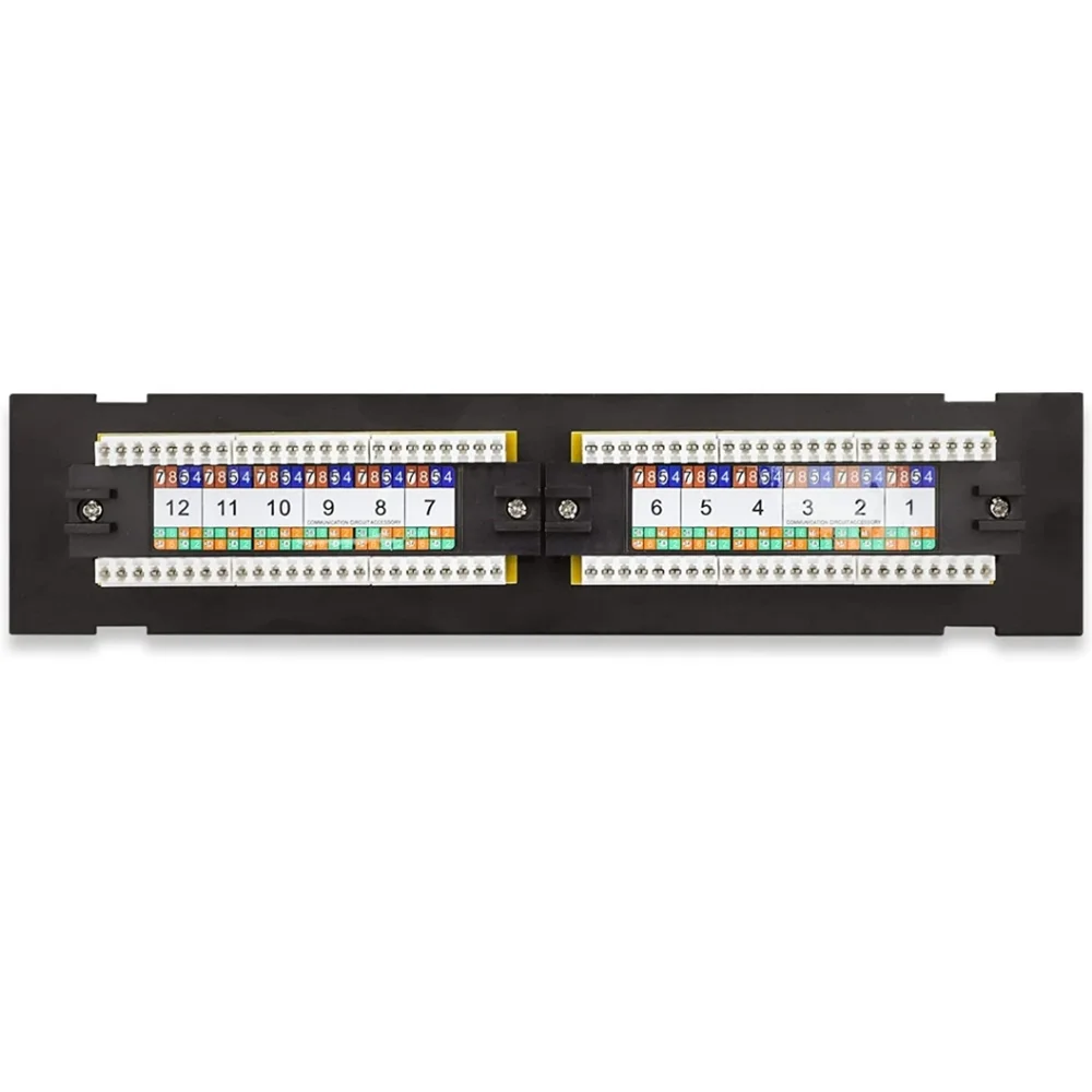 12 port patch panel mini vertical 568 A/B compatible